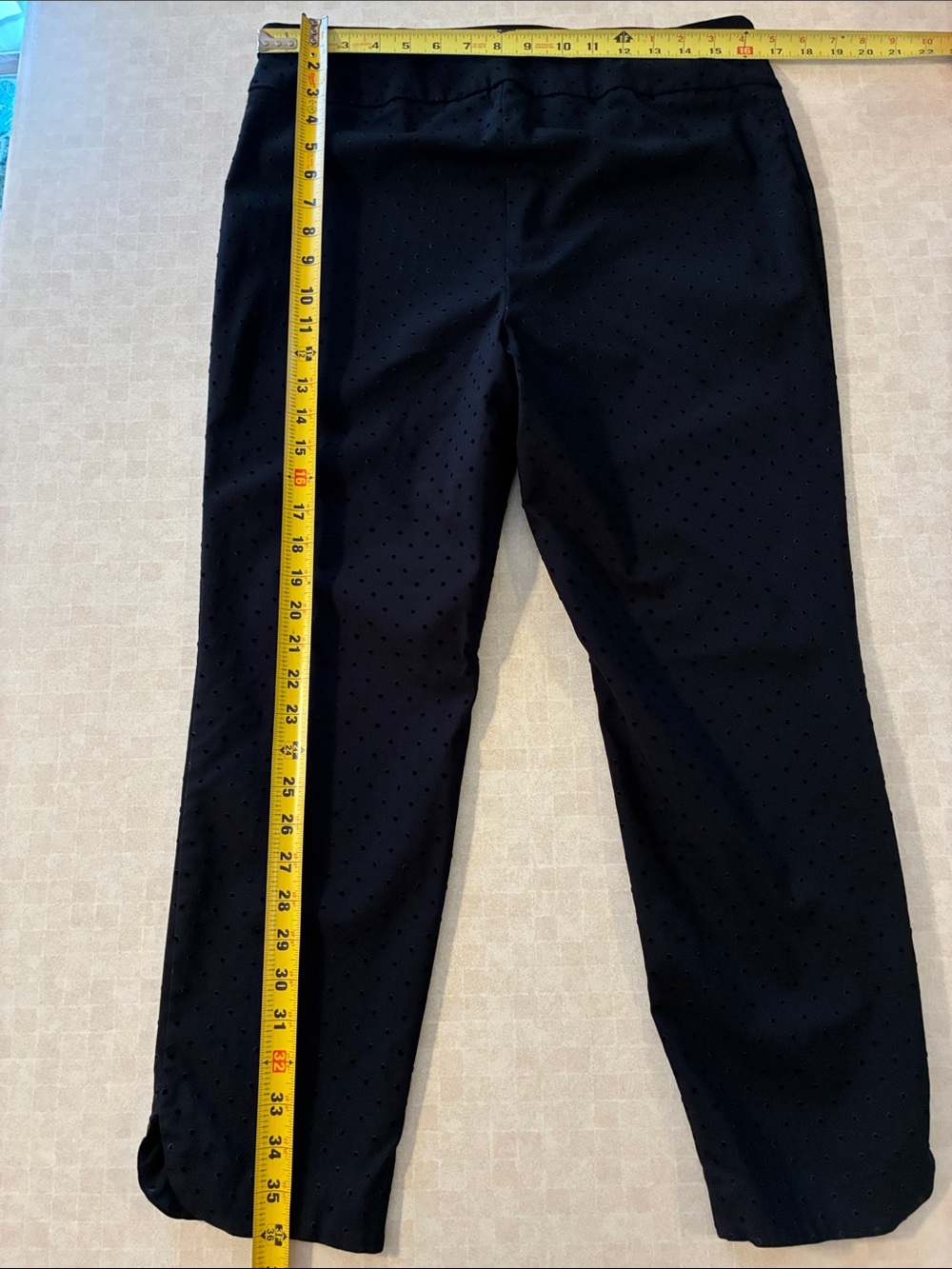 Soft Surroundings Black Textured Poka Dot Pull-On Pants LP - Picture 2 of 7